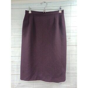 La Suit Skirt Womens Burgundy Knit Knee Length Designer Pencil Petite 8P